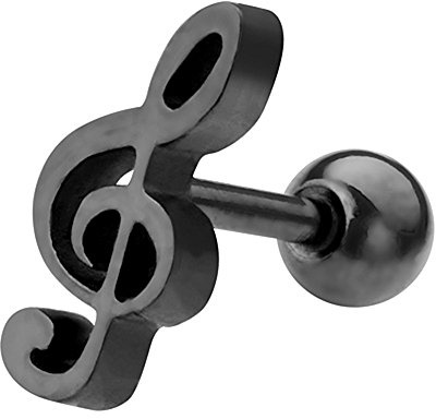 Piercingfaktor Piercing Ohr Helix Tragus Chirurgenstahl Notenschlüssel
