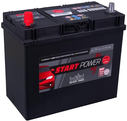 intAct Autobatterie 12V 45Ah 330A, Start-Power 54524GUG, leistungsstarke und zuverlässige PKW Starterbatterie, Maße: 237x127x225mm, Blei-Säure-Batterie in Erstausrüsterqualität