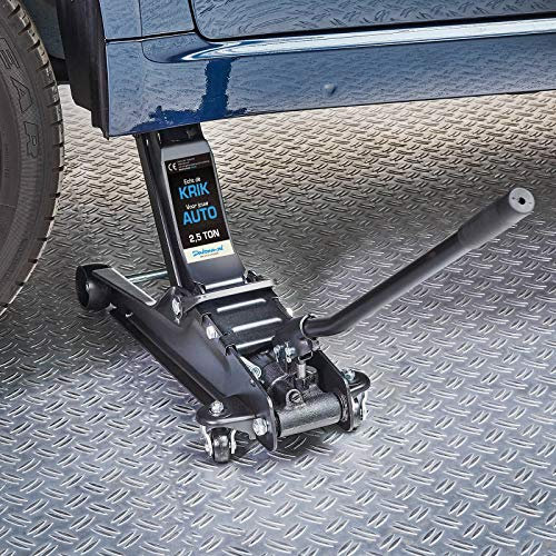 Datona Rangierwagenheber 2,5T Hydraulisch - Extra Flach für Tiefergelegte Autos & Sportwagen - Min. Höhe 9 cm, Kompakte Bauweise mit Zwenkrädern & Gummiauflage