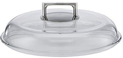 RÖSLE SILENCE Borosilikat Glasdeckel, Hochwertiger Pfannendeckel mit Griff aus Edelstahl 18/10, 32 cm, Temperaturbeständigkeit bis 260 °C, Spülmaschinengeeignet