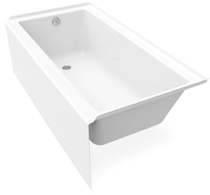 MAAX 105705-L-000-001 Rubix Acrylic Left-Hand Bathtub, 59.75-in L x 32-in W x 18.375-in H, White