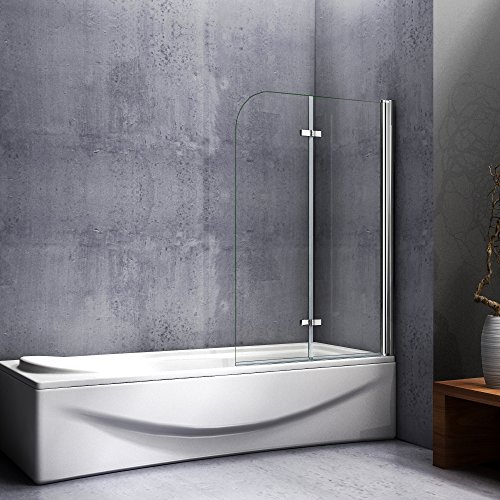 Mampara de baño con Panel pivotante de 180°, Cristal Antical de 6 mm 90x140