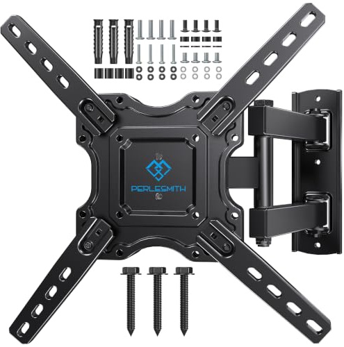 PERLESMITH UL Listed Full Motion TV Wall Mount for Most 26-60 inch Flat Curved OLED 4K TVs up to 77lbs, Wall Mount TV Bracket with Swivel & Extension Arm, Tilt, Leveling, Max VESA 400x400mm, PSMFK12