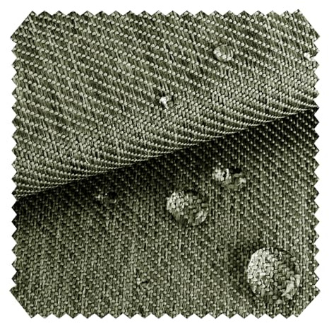 novely® Oxford 350D Outdoor-Stoff im Leinen-Look - Mélange Polsterstoff - Wasserabweisende Meterware 1lfm | Farbe: 26 Oliv Pastell