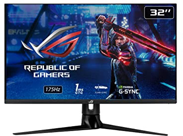 ASUS ROG Swift PG329Q - 32 Zoll WQHD Gaming Monitor - 175 Hz, 1ms GtG, G-Sync kompatibel, DisplayHDR 600 - Fast-IPS Panel, 16:9, 2560x1440, DisplayPort, HDMI, USB-Hub, ergonomisch