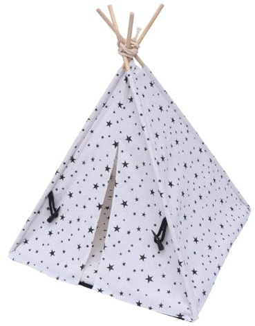 UKCOCO Haustierhaus Haustierbett Tipi Hund Pet Tipi- Hund Zelte Tragbare Katze Bett mit Bett Pet für e & Katzen 43X43x53cm Mit Tragbares Atmungsaktives
