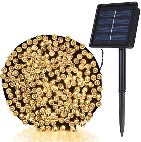 TEKLED® Solar String Lights | 200 LED Decorative String Lights | Waterproof Indoor Outdoor 72FT with Solar Panel | Warm White | for Patio Garden Backyard Home Christmas Tree Party Gazebo Pergola