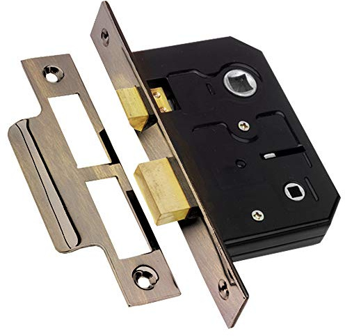 Jiyo.Outdoor Mortice Bathroom Lock, Polished Chrome, 2.5 64mm | Includes matching strike plate and fitting screws, offering a robust traditional metal build to update home door security.