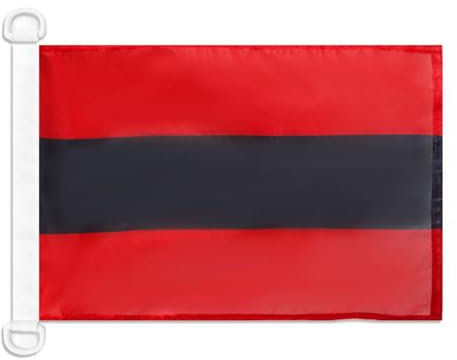 AZ FLAG - Drapeau Pavillon Civil Albanie - 45x30 cm - Pavillon Nautique Marchand Albanais Spécial Bateau Et Extérieur En Maille Bloquée Avec Anneaux Plastiques Intégrés - 30g