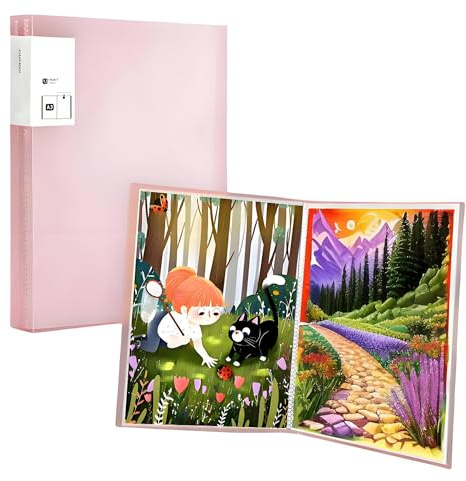 A3 Diamond Painting Bilder Album, Diamond Painting Mappe, Sichtbuch in kunstmappe für Aufbewahrung Diamant Malerei Bilder, Sammelmappe mit 60 Taschen für Diamant Bilder von 30 x 40 cm oder Kleiner