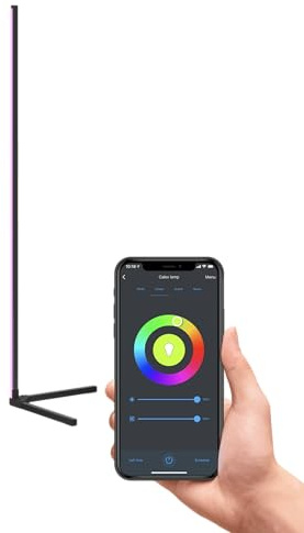 CALEX Lampadaire LED WiFi, RGB 16M couleurs, 7W 800lm, Blanc 3000K, Alexa/Google/Siri, musique, déco salon, dimmable