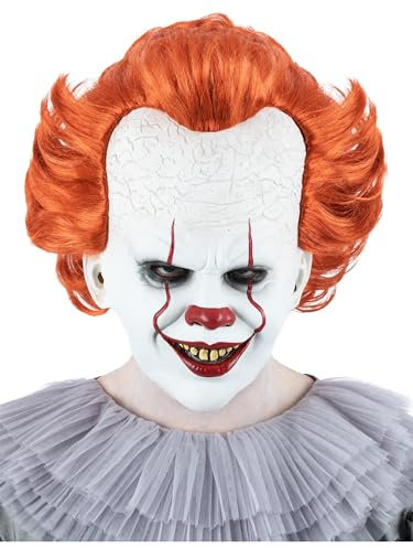 Smiffys IT Chapter 2, Pennywise-Maske, Ganzer Kopf, Latex Halloween