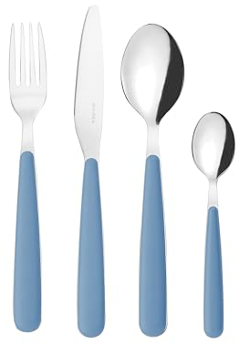 Guzzini - Set 24 posate in acciaio inossidabile, bianco, POP (carta da zucchero)