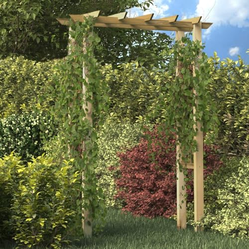 Mengtu Gartenlaube Rosenbogen Pergola Gartenpergola mit Rankgitter Spalier Torbogen Rankhilfe für Rankpflanzen 150 x 50 x 200 cm Holz Imprägniert Garten Möbel
