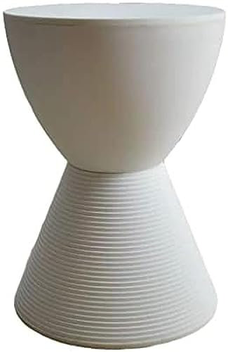 Schminkhocker mit Stauraum, runder Kunststoff-Badezimmer-Duschhocker, robuster, langlebiger Make-up-Hocker für Wohnzimmer, Schlafzimmer, Zuhause, 30 x 42 cm, weiß