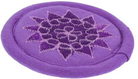 BESTonZON 2 Stk Klangschalenkissen Alte Ethnische Untersetzer Klangschalenhalter Untersetzer Trinken Rundes Ringkissen Blumendekor Violett Kopfkissen Baumwolle Runden