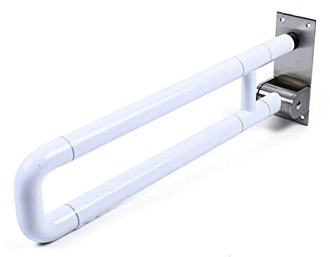 Wandstützgriff Klappbar 300KG WC Toilette St tzklappgriff Behinderte Aufstehhilfe Edelstahl Haltegriff Haltegriffe für Senioren, Stützgriff Weiß, Klappbar, WC, Stützhilfe mit Papierhalter