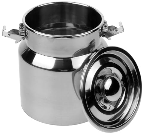 ABOOFAN Bidon À Lait En Acier Inoxydable Avec Couvercle Scellé Pot À Lait De 2 5 L Seau À Vin En Métal De Capacité Seau À Lait Récipient De Stockage De Graisse Pour Lait De Chèvre