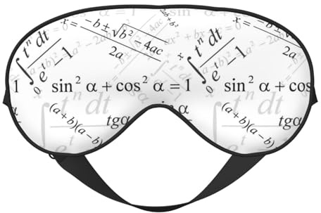 Schlafmaske für Frauen und Männer, mathematische Formel, weiche Augenmaske für Reisen, Schlafmaske, Schlafmaske mit verstellbarer Schnalle für Frauen und Männer