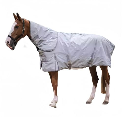 Atmungsaktive Pferdedecken - warmes Baumwollmaterial, integrierte und leichte Konstruktion, leicht zu reinigen und zu pflegen, ideal for den täglichen Gebrauch(Grau,(115cm Rückenlänge))