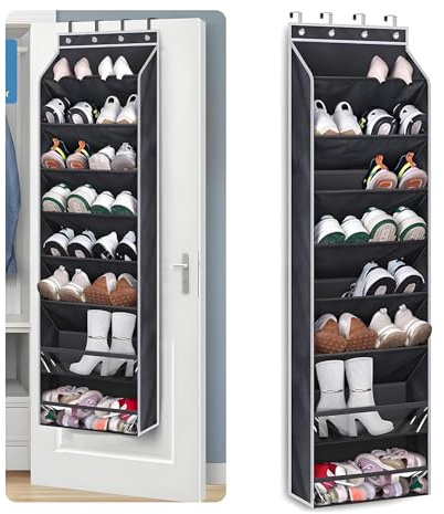 aichilra Hängendes Tür-Schuhregal, 8 Reihen, für bis zu 20 Paar Schuhe | Tiefe Taschen, platzsparender Organizer für Schlafzimmer, Kleiderschrank und Waschküche