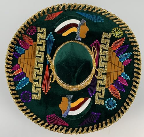Sombrero Mariachi Hut aus Mexiko INDIO in grün und gold Farbkombianation in M Größe