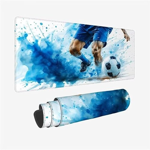 Mousepad Abstrakt,Mousepad Gaming XXL 800x400x3mm,Verlängertes Großes Mauspad Fußball,Schreibtischauflage,Genähte Kanten Mauspad,Wasserdicht,rutschfeste Gummibasis,für Home Office Geschenke YX-204