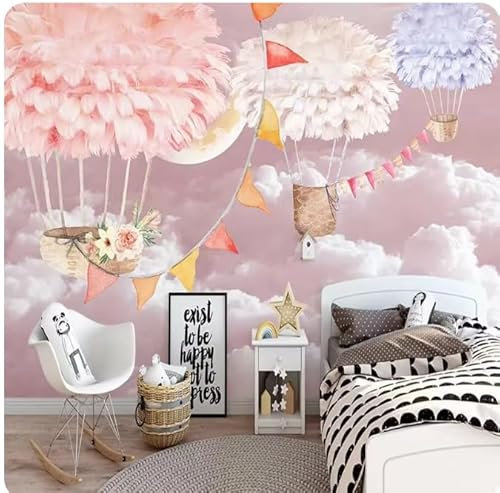 vsdhlsidgl Tapete Handgemalte Rosa Sternenhimmel Wandbild Hintergrundbild,3D,350x245cm