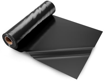 VEVOR Telo di Plastica 0,25 mm, 6,96 m x 30,48 m Barriera al Vapore per Intercapedine, Telo in Polietilene per Giardino Resistente, Plastica Costruzione, Telo per Fornitura di Plastica Agricola Nero