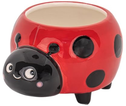 Sass & Belle Ladybird Mini Planter - Cute Decorative Plant Pot for Small Plants or Bulbs – Quirky Indoor Home Accessories by Sass and Belle – Mini Bulb Planter
