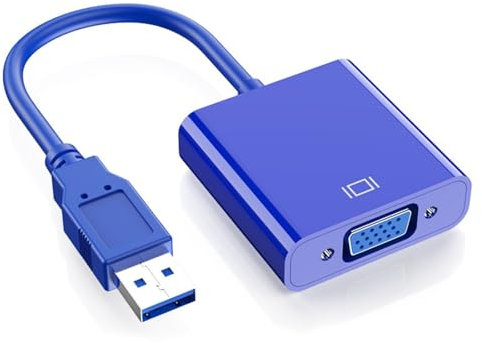THINCAN Câble convertisseur USB vers VGA USB 3.0 pour PC et ordinateurs portables avec fonction d'affichage 1920 x 1080 et jeu