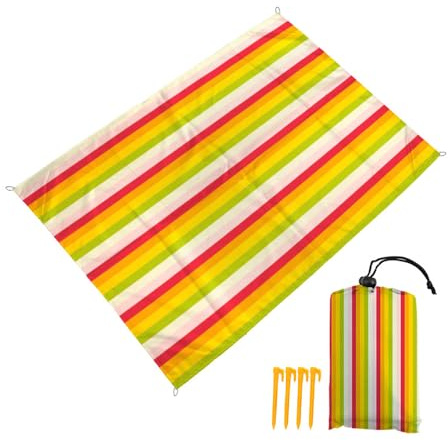 DOTBUY-SHOP Streifen Stranddecke Groß, Stranddecke Sandfrei, Picknickdecke Wasserdicht, TragbareStrandmatte, Schnelltrocknend Outdoor Picknickmatte für Wandern Camping (Rosa,200x210cm)