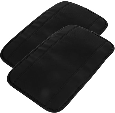 BESTYASH 2piezas Alfombrilla para Pasamanos Coche de Fibra de Cuero Diseño de Doble Costura y Antideslizante para Uso Diario el Interior del Vehículo