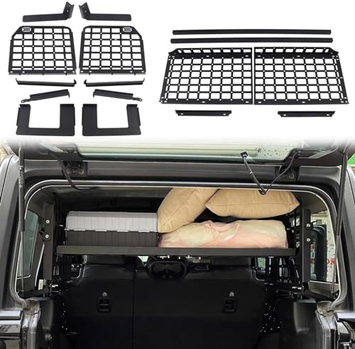UAGFDFF Couverture Cargaison Coffre pour Jeep pour Wrangler JL 4 Portes 2019-2023 Panneau De Support De Débris De Coffre Arrière Housse Colis Cargo Coque Cache-Bagages