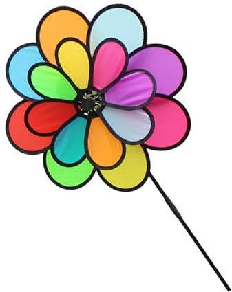 ZYMIADOU Mulini a vento Palo Decorativo Per Spazi Esterni Ruota Con Panno E Semplici Impostazioni Modello Colorato Fade Resistente Panno Mulini A Vento