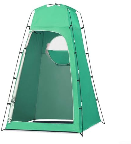 Vidonergy Tenda da doccia portatile per spiaggia, campeggio e uso esterno, impermeabile e resistente al sole, con telaio in fibra di vetro, 130 x 130 x 210 cm, blu/verde/giallo/viola (verde)