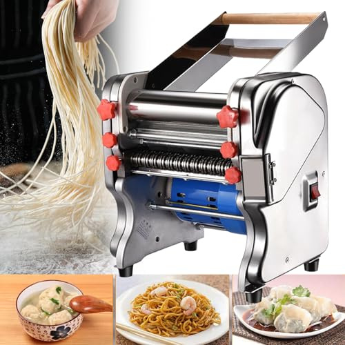 Macchina elettrica per la pasta – Macchina automatica per pasta fresca per uso domestico e commerciale, senza sforzo, spessore regolabile, facile da pulire, essenziale per la cucina
