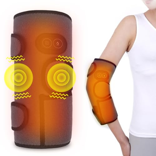 Värmedyna omslag för stresslindring – värmekuddar | för ankelben armbåge handled och underarm med 3 värmenivåer och 3 vibrationslägen, snabbvärmande wrap band grå