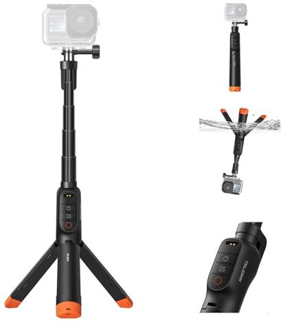 TELESIN Bluetooth Schwimm-Selfiestick mit Stativ DJI Osmo Action 6 5 Pro 4 | 15 m unter Wasser, Handgriff & Stativ mit Signalverstärker, rutschfestes,Tauchen, Schnorcheln und Action-Aufnahmen
