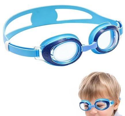 Générique Barnsimglasögon, justerbar bred silikon i poolen - vattentäta simmasker, anti-dimma, flickor, tävlings- och strandpool, vattenpark, utomhus