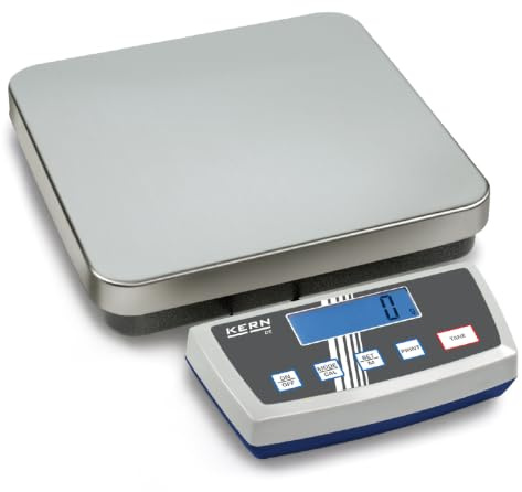 KERN Edelstahl Plattformwaage - Langjähriges Erfolgsmodell mit Staub- und Spritzwassergeschütztem Auswertegerät, 12 kg Wägebereich, 318mm x 308mm x 75mm