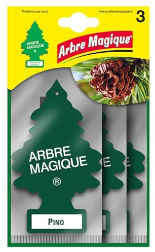 Arbre Magique, Parfum de voiture pin, agréable et rafraîchissant, durée 7 semaines, fabriqué en Italie, multipack 3 pièces
