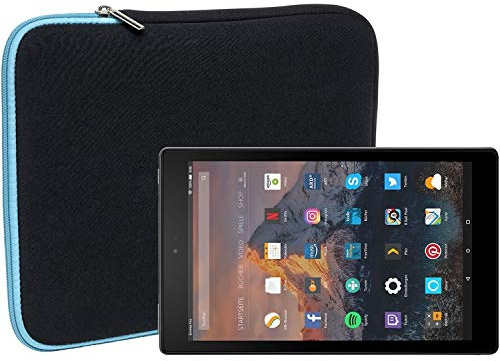 Slabo Tablet Tasche Schutzhülle für Amazon Fire HD 10-Tablet mit Alexa (25,65 cm 10,1) Hülle Etui Case Phablet aus Neopren – TÜRKIS/SCHWARZ