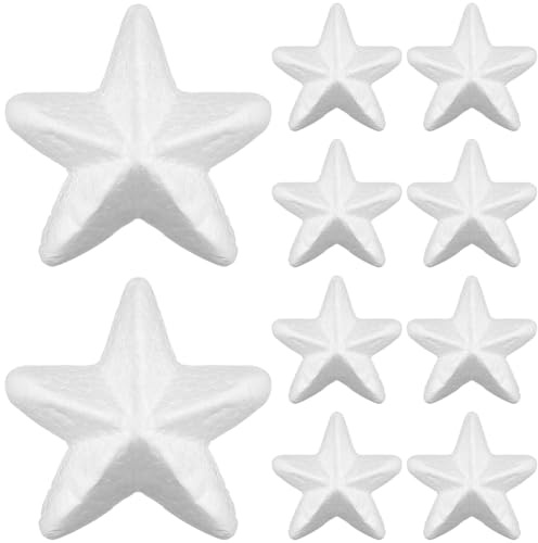 YeahiBaby Styropor Kugeln Stern Form Styroporbälle für DIY Handwerk Material Basteln Heimwerk Weihnachtsschmuck 7.5cm 10 Stück (Weiß)
