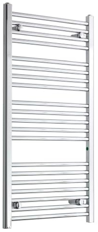 Companyblue Chrome Heated Towel Rail | Flat Ladder Bathroom Radiator | 1100x550mm