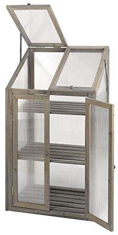 Grey Garden Wooden Timber GroZone Max Growhouse Mini Greenhouse