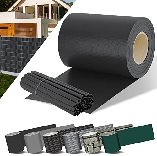 KESSER® Strisce per la Privacy in PVC Stuoie a Doppia Asta Recinzione Opaca | Resistente alle intemperie e al Vento | Schermo Privacy per Giardino, Antracite, 70 m