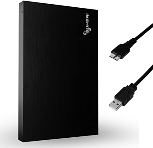 SUHSAI Disque Dur Externe Portable 1To HDD de Sauvegarde 2,5 Disque Dur Externe USB 3.0 Stockage de données, Compatible pour Ordinateur Portable, PC, Mac, fenêtre, Console de Jeu – Noir
