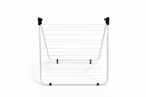 HERSIG - Tendedero Plegable - Tendedero de Ropa - Tendederos Interiores Plegables - para Interior y Exterior con 10 Metros de Tendido - Aluminio - 10m