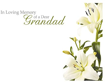 Pack of 9 Large Sympathy Florist Message Cards In Loving Memory - Design Choice (Grandad - White Lily)